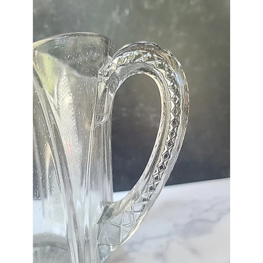 Vintage Clear Glass Pitcher, READ
